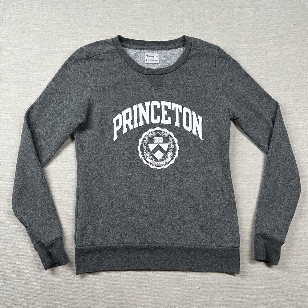 Champion Princeton Sweater Womens Sm Ivy League University College Crest Gray